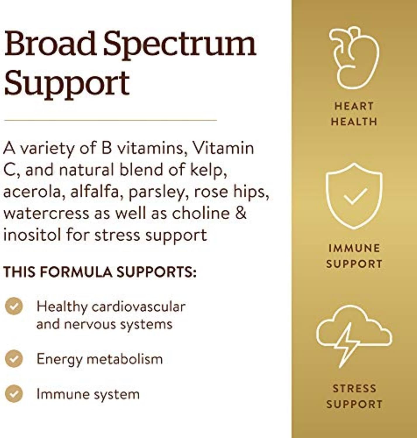 Solgar B-Complex with Vitamin C Stress Formula - 250 Tablets for Energy, Nervous System & Immune Support - Non-GMO, Vegan, Gluten Free, Dairy Free - 125 Servings