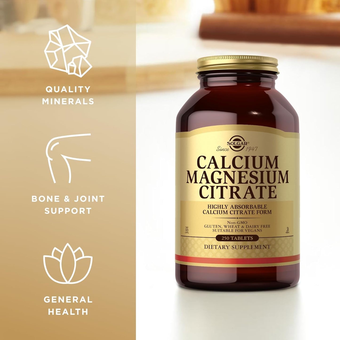 Solgar Calcium Magnesium Citrate Tablets - 750 Tablets, Pack of 3 - Non-GMO, Vegan, Gluten Free, Kosher - 450 Servings