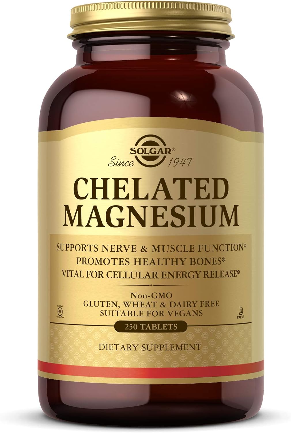 Solgar Chelated Magnesium Tablets - Supports Nerve & Muscle Function, Bone Health - Non-GMO, Vegan, Gluten Free - 62 Servings - BoostGo Australia