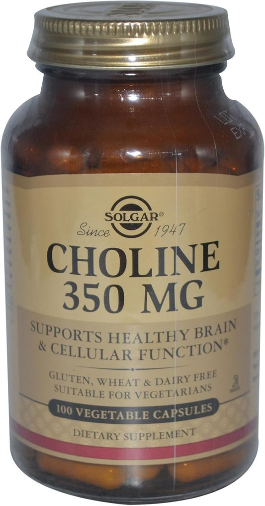 Solgar Choline 350mg Capsules - 100 Count - Vegetarian-friendly Formula