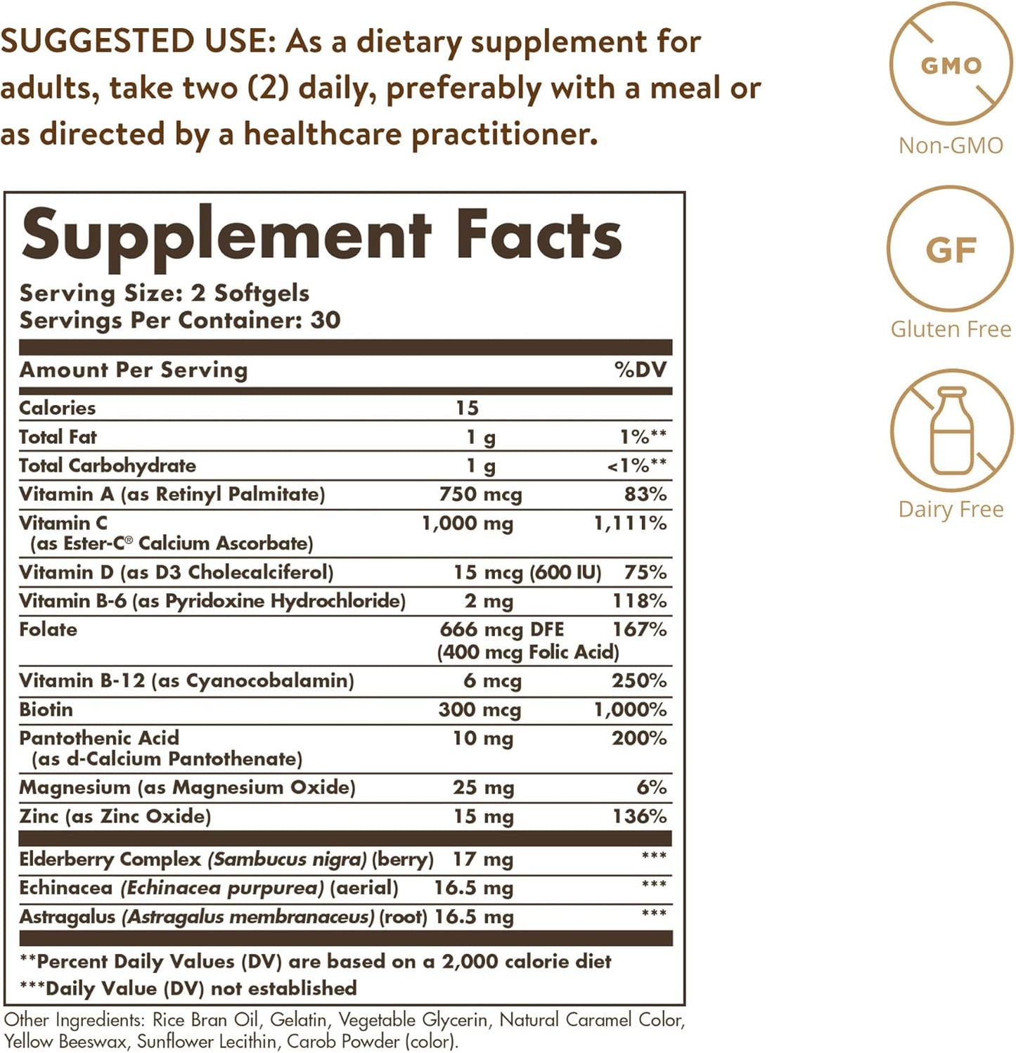 Solgar Ester-C Plus Immune Complex Softgels - 24-Hour Immune Support with D3, Zinc, Elderberry, and Echinacea - Non-GMO, Gluten Free, Dairy Free - 30 Servings