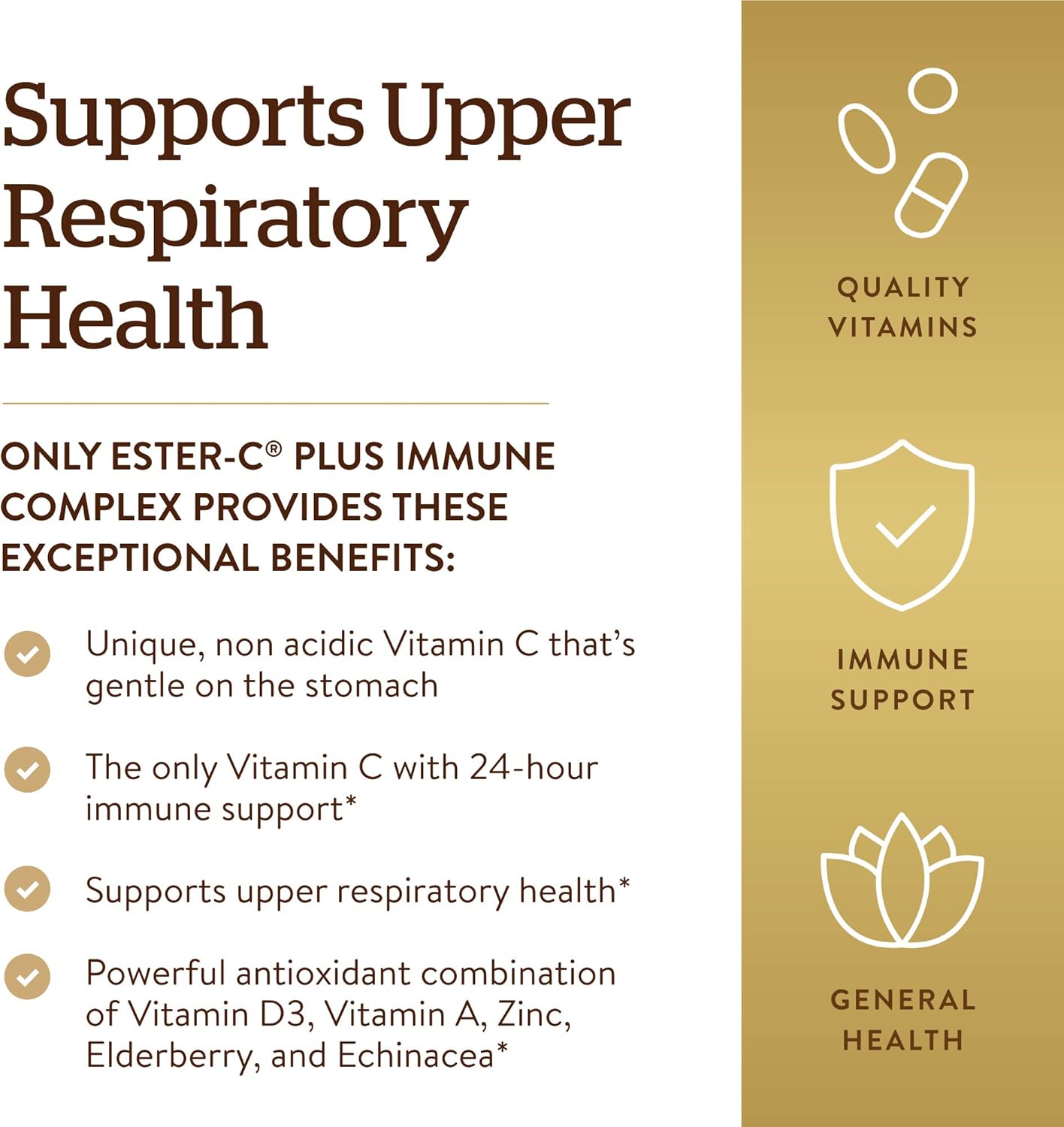 Solgar Ester-C Plus Immune Complex Softgels - 24-Hour Support for Immune System, Respiratory Health - D3, Zinc, Elderberry, Echinacea - Non-GMO, Gluten Free - 60 Servings