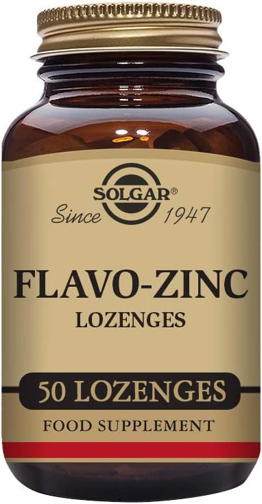 Solgar Flavo-Zinc Lozenge, 50 Count - Lemon Lime Flavor - Antioxidant for Immune System - Fast-Dissolving & Highly Absorbable - Vegan, Gluten-Free, Dairy-Free, Kosher - 50 Servings
