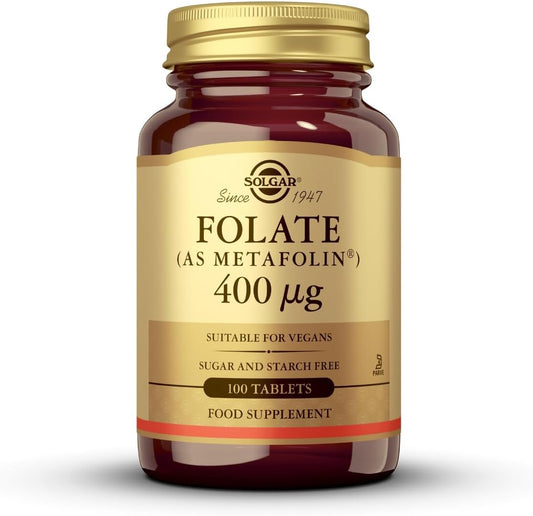 Solgar Folate 666 mcg DFE with Metafolin 400 mcg - 100 Tablets, Non-GMO, Vegan, Gluten-Free, Dairy-Free, Kosher - 100 Servings
