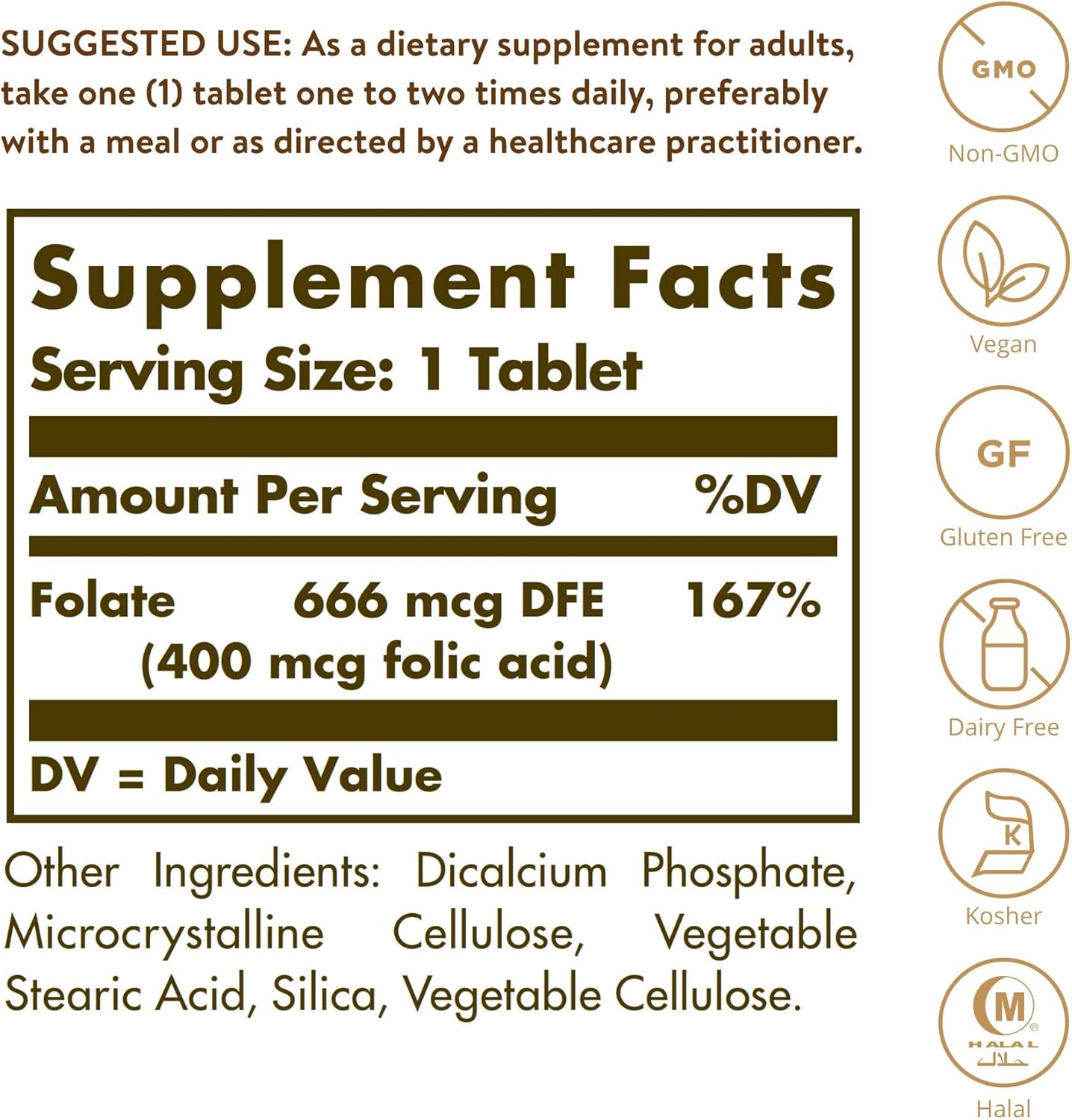 Solgar Folic Acid Supplement 400 mcg for Healthy Pregnancy and Cell Growth