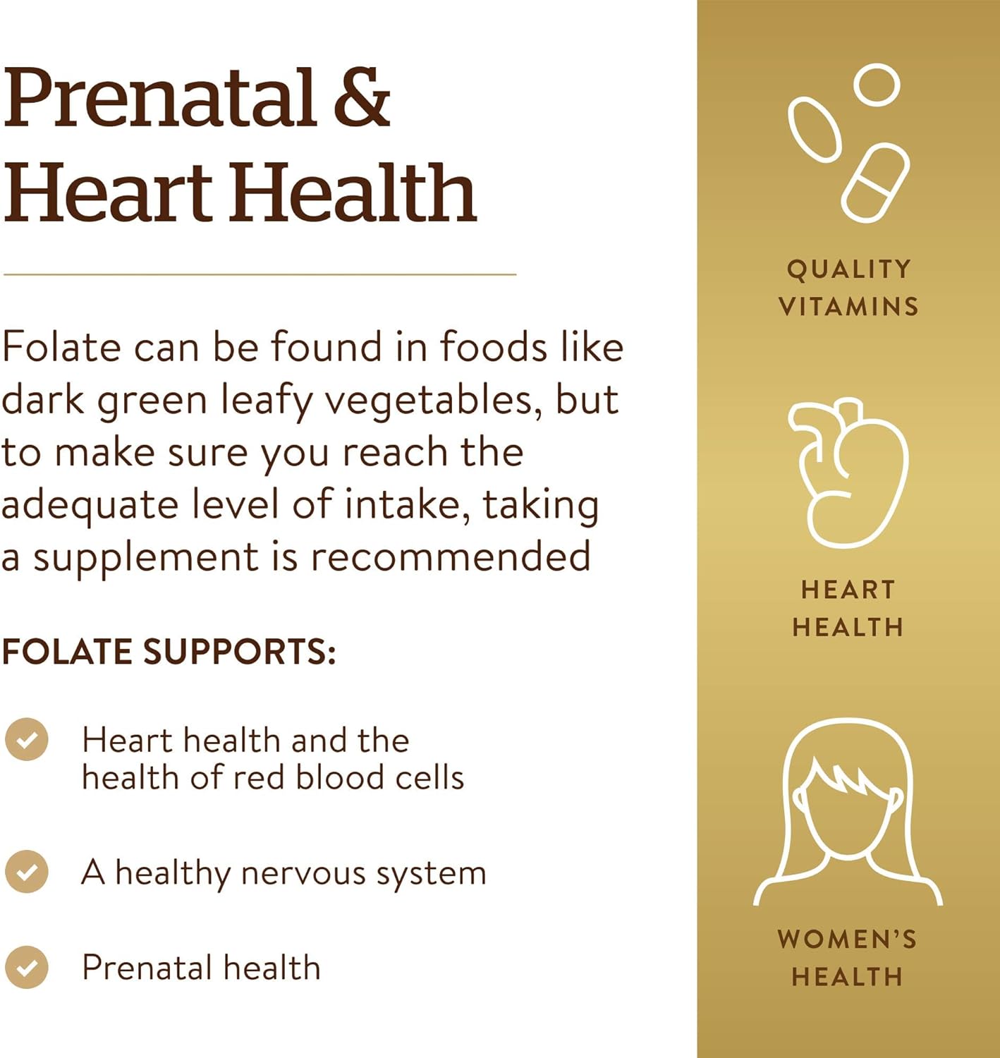Solgar Folic Acid Supplement 400 mcg for Healthy Pregnancy and Cell Growth