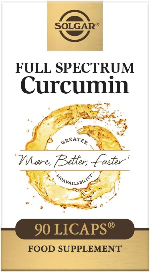 Solgar Full Spectrum Curcumin LiCaps - 90 Count - Enhanced Absorption for Brain, Joint, and Immune Health - Non-GMO, Vegan, Gluten-Free, Dairy-Free - 90 Servings - BoostGo Australia