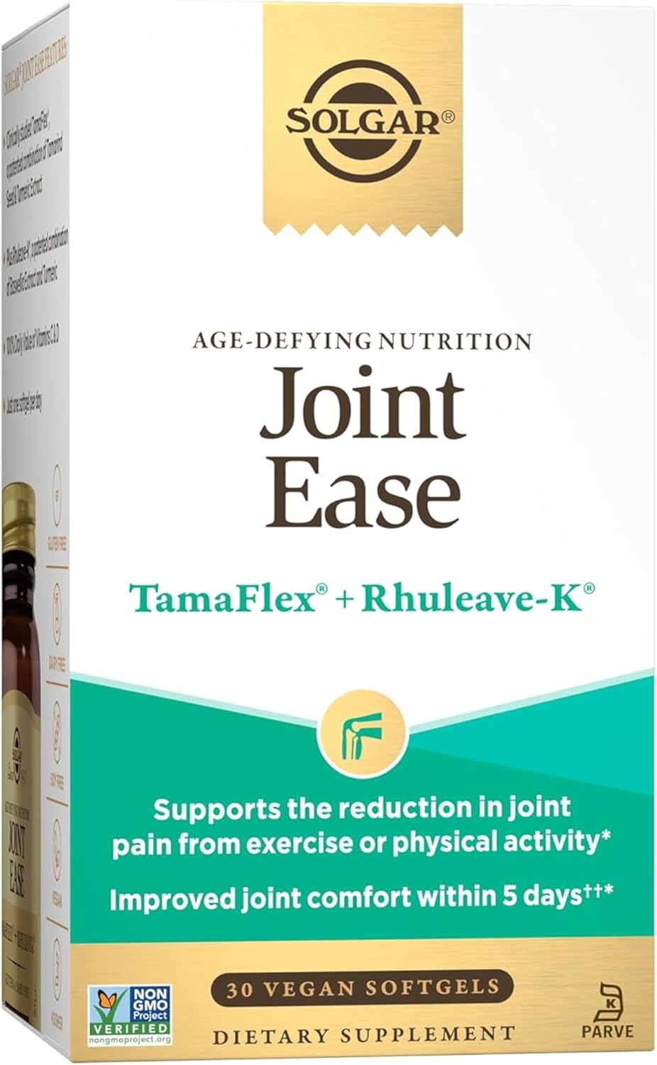 Solgar Joint Ease Age-Defying Nutrition Softgels for Joint Health with Boswellia, Turmeric, Vitamins D & C - Vegan, Dairy, Soy, Gluten Free, 30 Servings