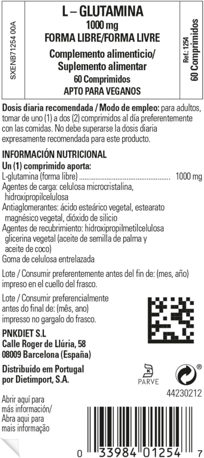 Solgar L-Glutamine 1000 mg Tablets - Supports GI & Brain Health - Non-GMO, Vegan, Gluten Free - 60 Tablets, 30 Servings
