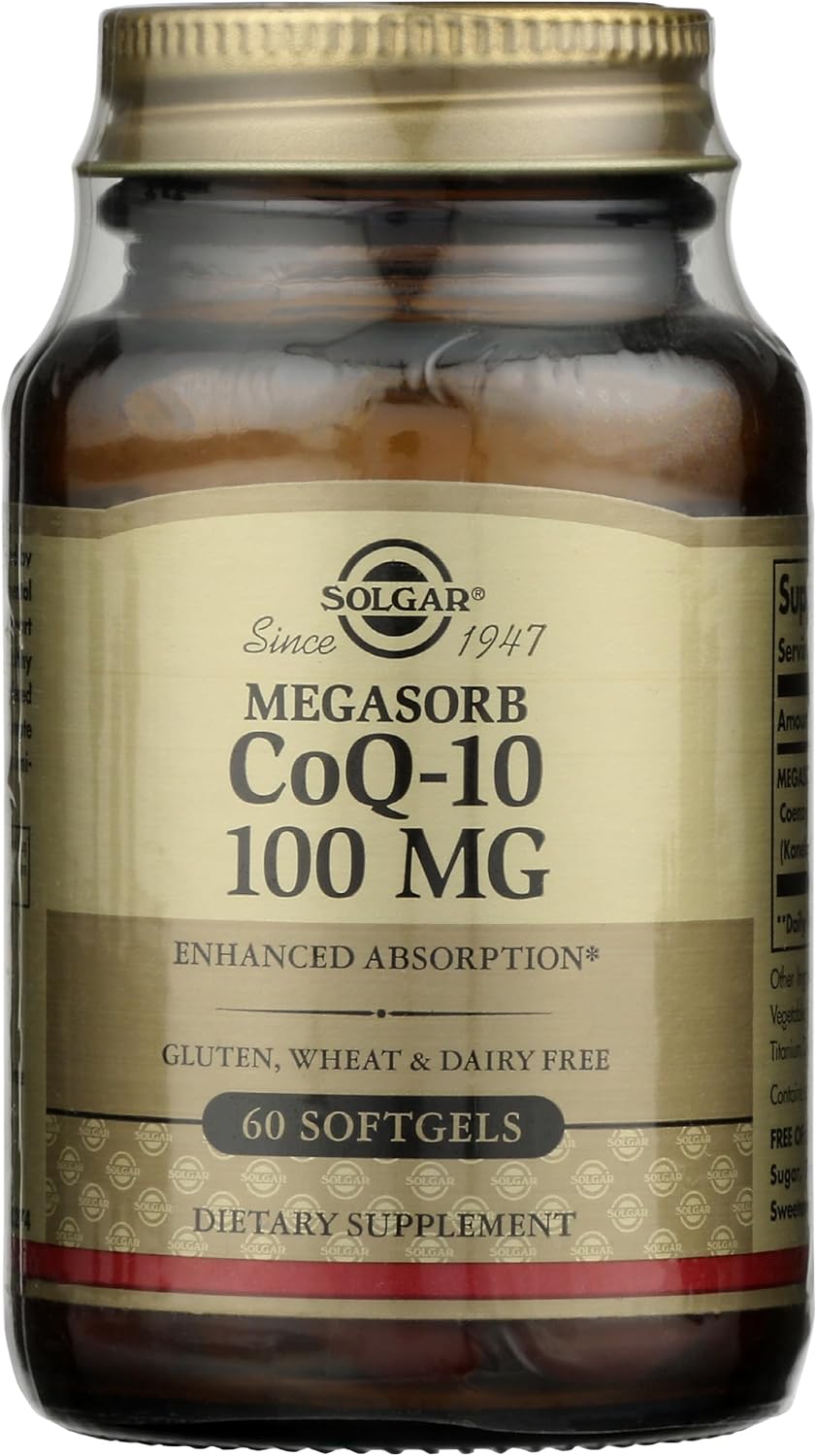 Solgar Megasorb CoQ-10 100 mg Softgels - Heart Health & Anti-Aging Support - Coenzyme Q10 Supplement - High Absorption - Non-GMO, Gluten & Dairy Free - 60 Servings - BoostGo Australia