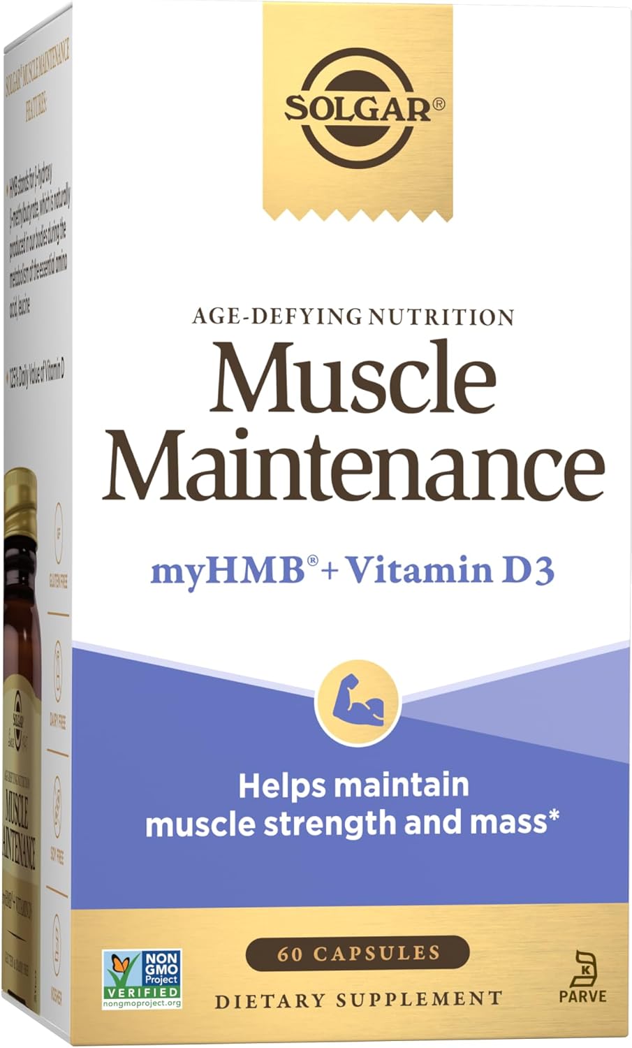 Solgar Muscle Maintenance HMB Supplement with Vitamin D for Men & Women - Supports Muscle Mass, Gluten & Soy Free - 20 Servings