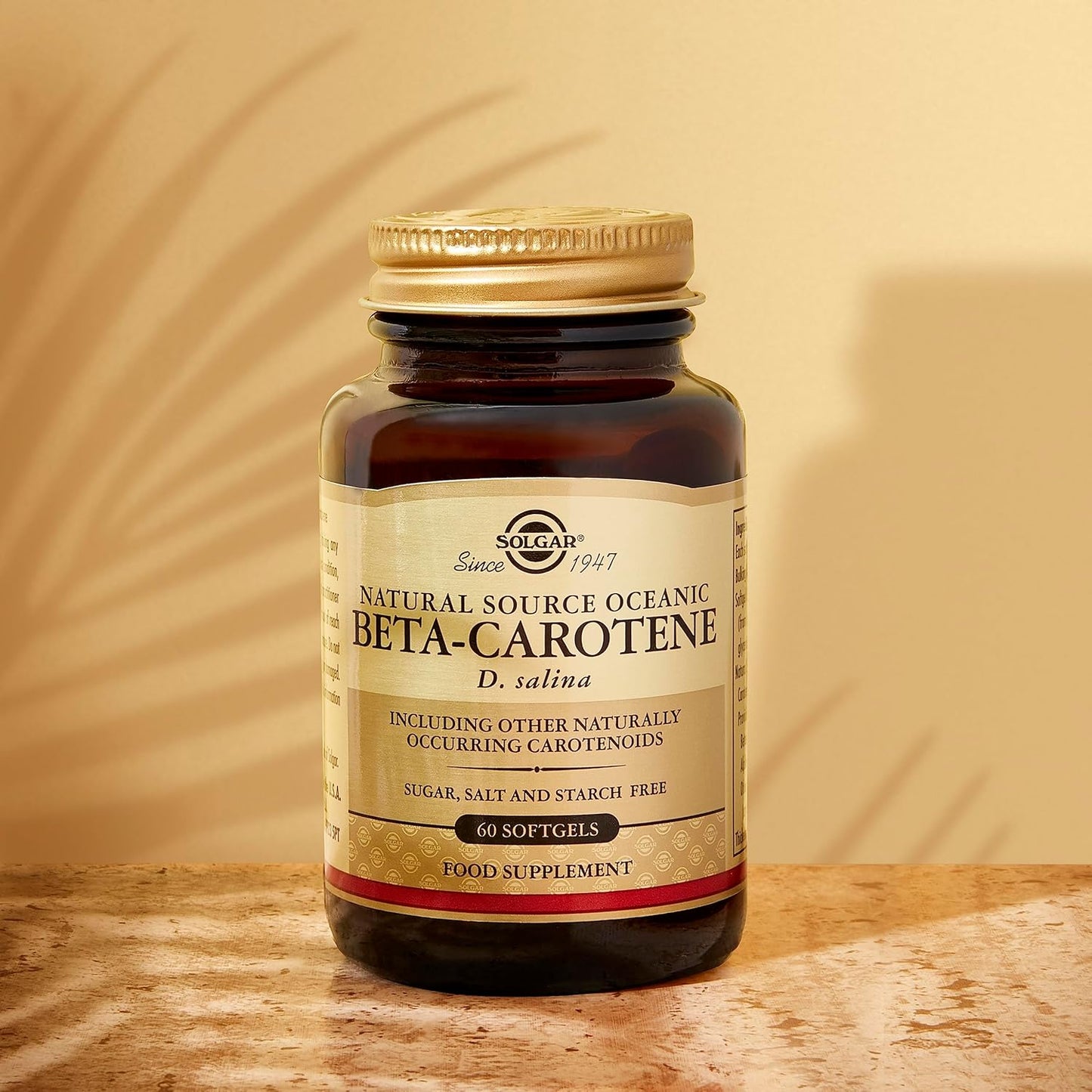 Solgar Oceanic Beta-Carotene Softgels - 25,000 IU for Healthy Vision, Skin, Immune System - Natural Antioxidant - Gluten Free, Dairy Free - 60 Servings