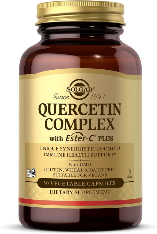 Solgar Quercetin Complex with Ester-C Plus - 50 Capsules - Immune Support, Gentle on Stomach - Vitamin C Supplement - Non-GMO, Vegan, Gluten-Free, Kosher - 25 Servings