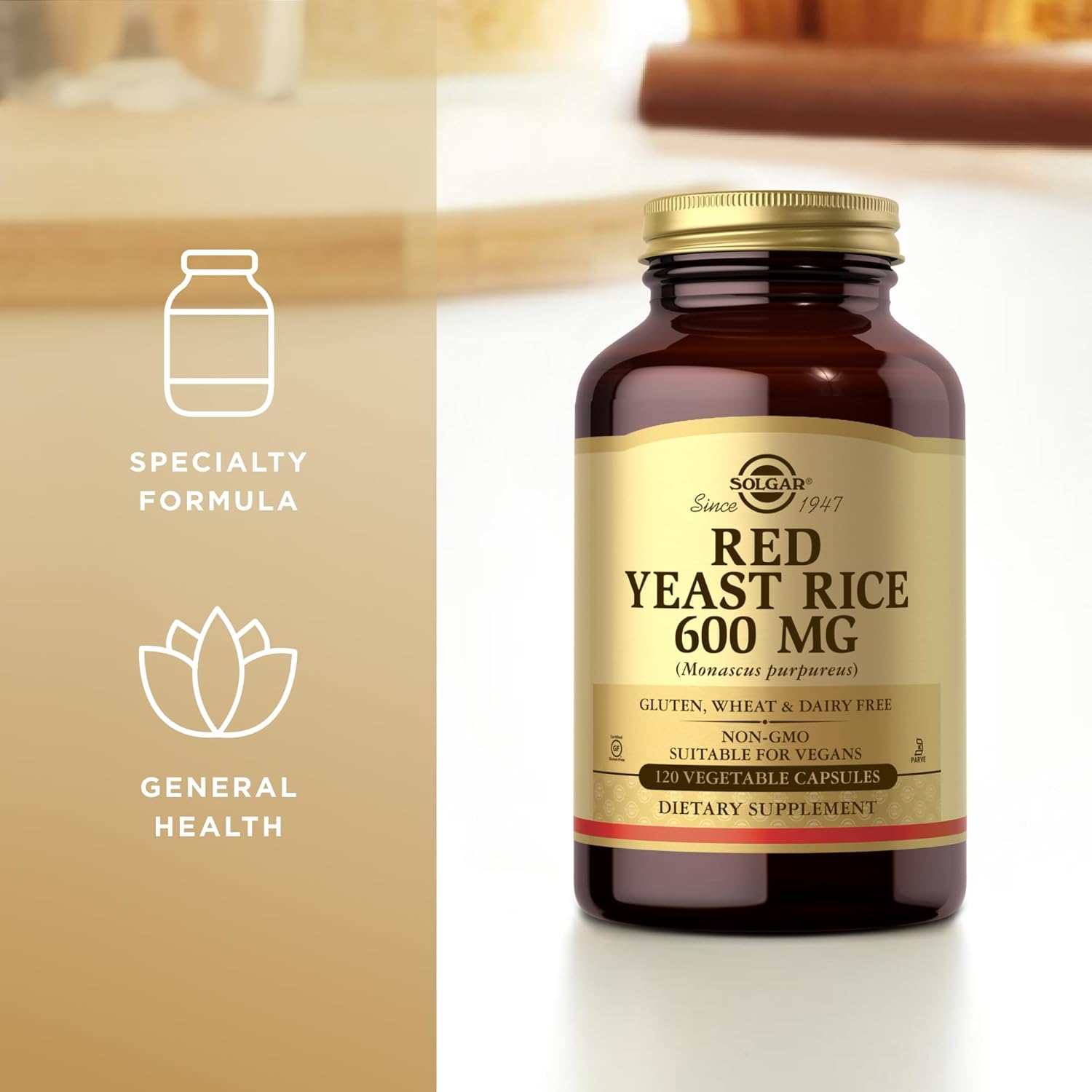 Solgar Red Yeast Rice Capsules - 600 MG, 120 Count - BoostGo Australia