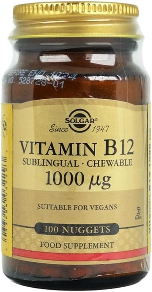 Solgar Sublingual Vitamin B12 1000 mcg Nuggets - Non-GMO, Vegan, Gluten Free, Dairy Free - 100 Servings
