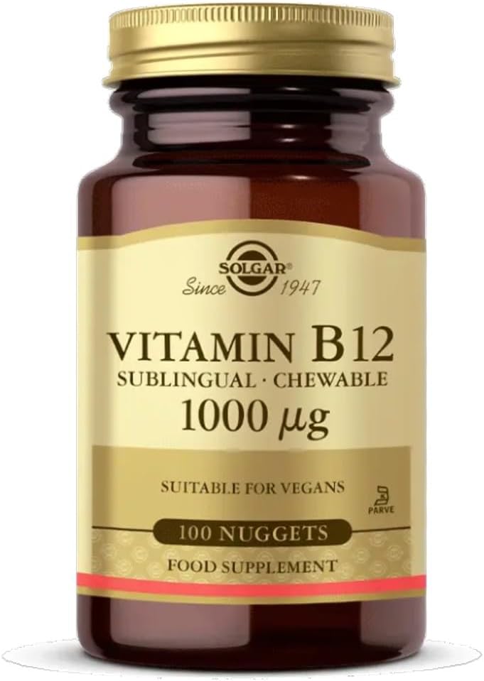 Solgar Sublingual Vitamin B12 1000 mcg Nuggets - Non-GMO, Vegan, Gluten Free, Dairy Free - 100 Servings