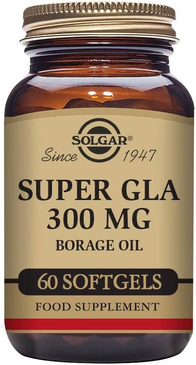 Solgar Super GLA 300 mg Softgels - Cold-Pressed Borage Oil - Women’s Health - Gluten & Dairy Free - 60 Servings