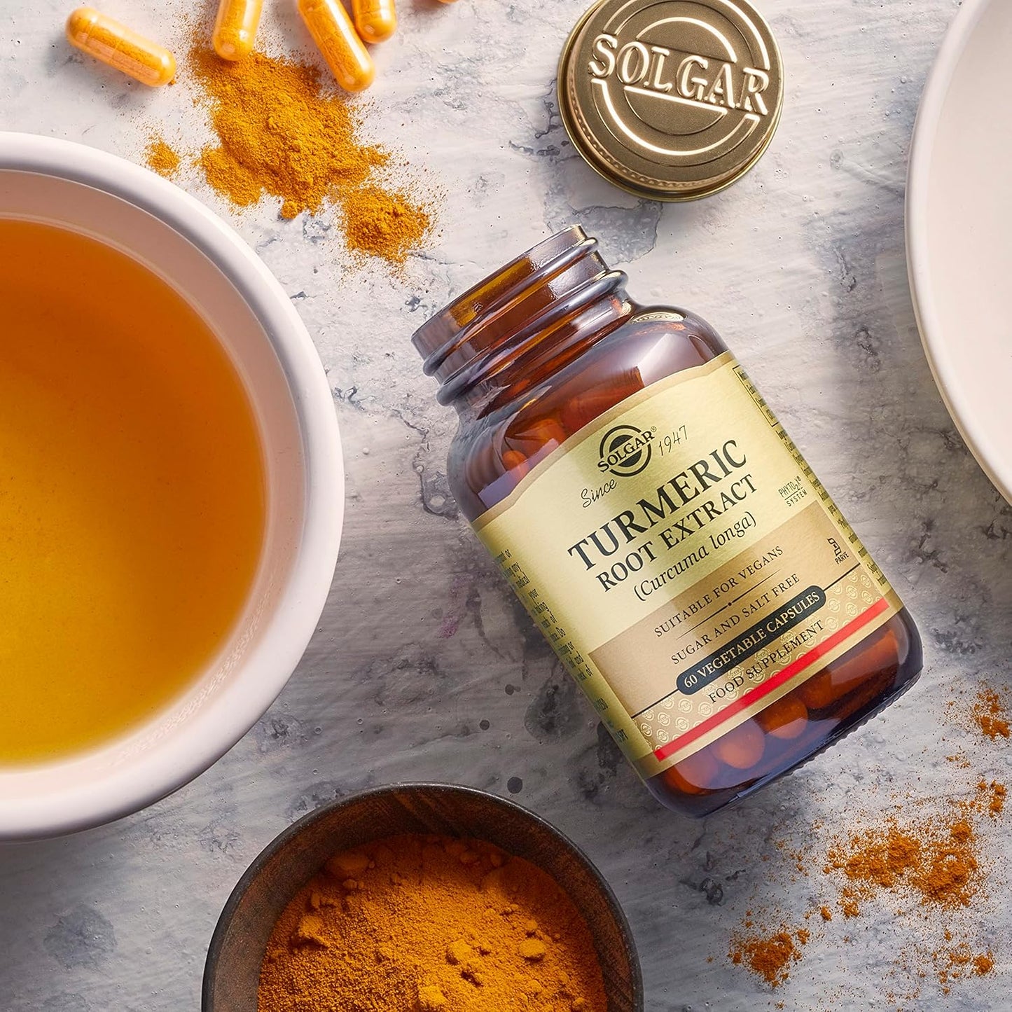 Solgar Turmeric Root Extract Capsules - 400mg, 60 Count, Antioxidant Support for Brain, Joint, Immune Health - Non-GMO, Vegan, Gluten Free, Dairy Free, Kosher - 60 Servings