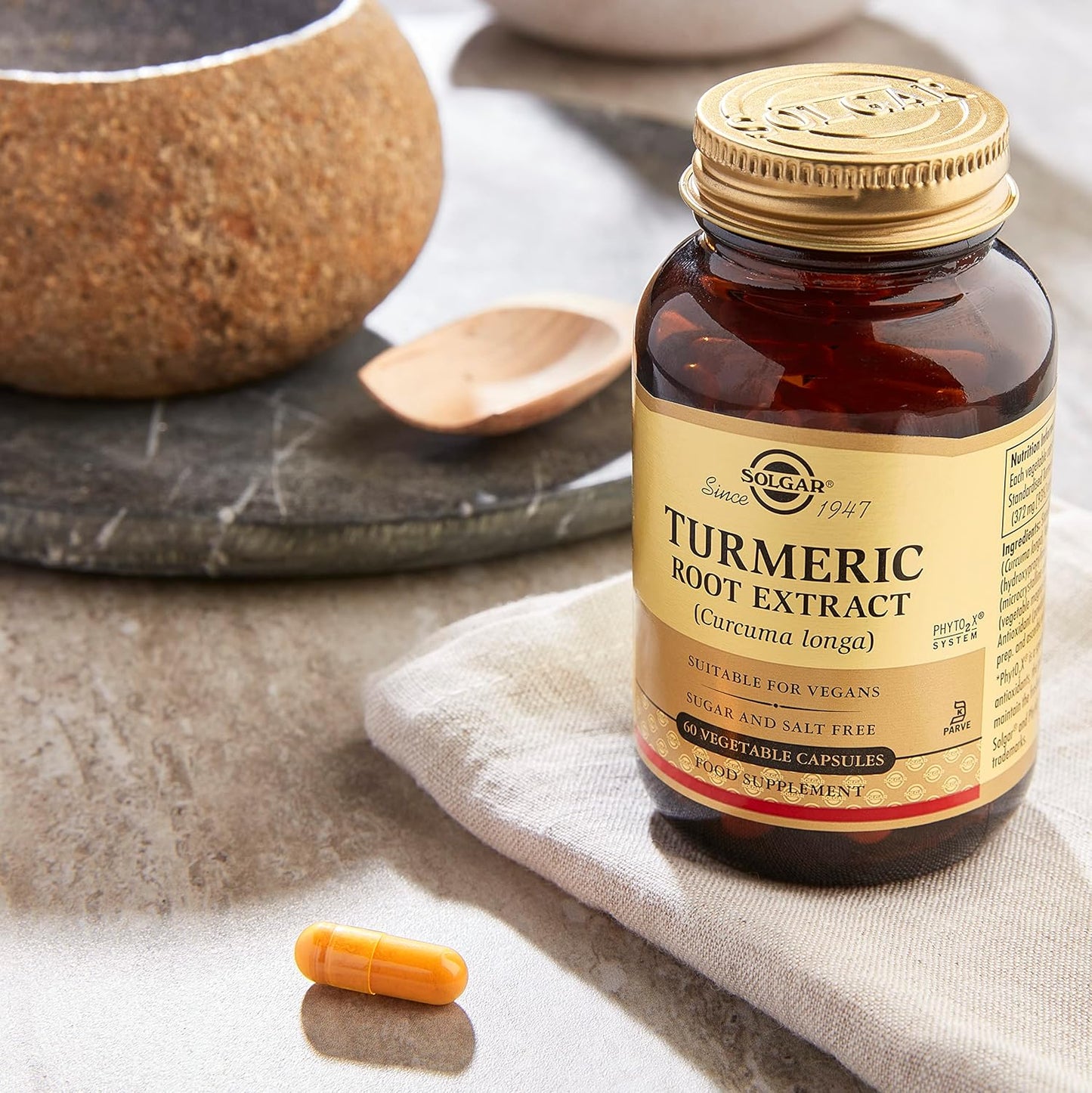 Solgar Turmeric Root Extract Capsules - 400mg, 60 Count, Antioxidant Support for Brain, Joint, Immune Health - Non-GMO, Vegan, Gluten Free, Dairy Free, Kosher - 60 Servings