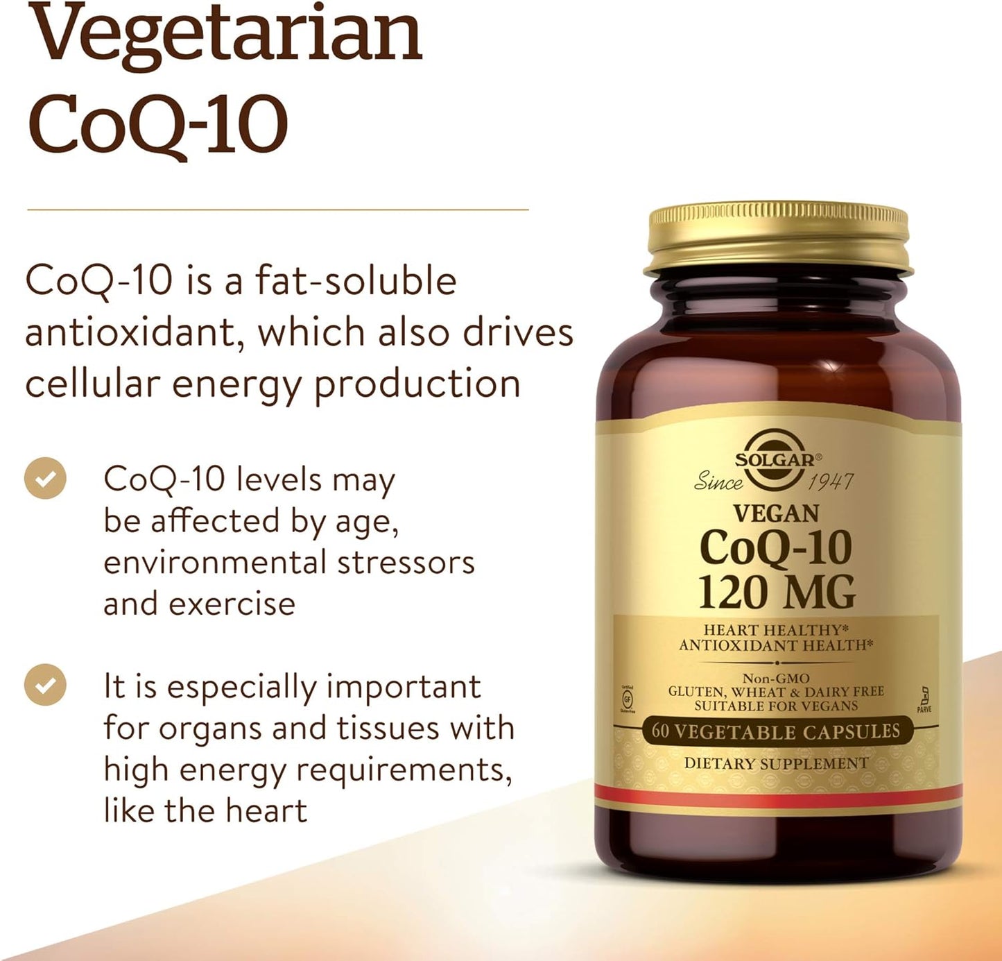 Solgar Vegetarian Coenzyme Q10 Supplement - 120mg, 60 Capsules