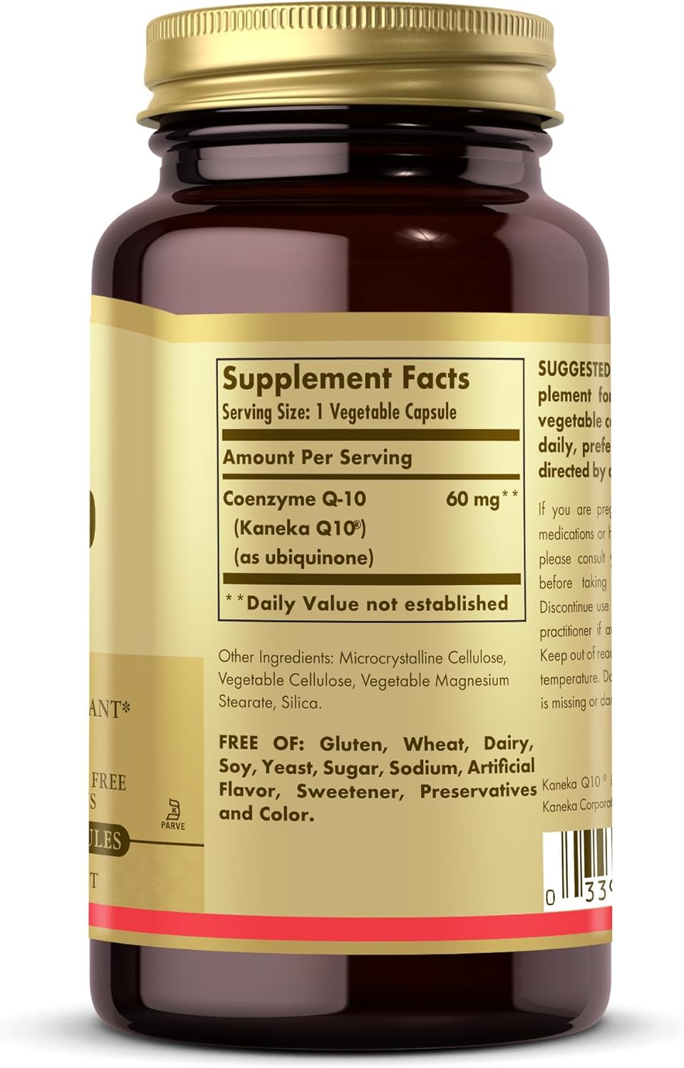 Solgar Vegetarian CoQ-10 Supplement 60mg - Heart Healthy Antioxidant, Non-GMO, Vegan, Gluten-Free, Dairy-Free, Kosher - 180 Capsules