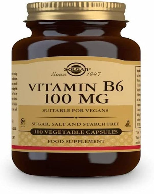 Solgar Vitamin B6 Capsules - 100 mg, 100 Count, Vegetarian Formula