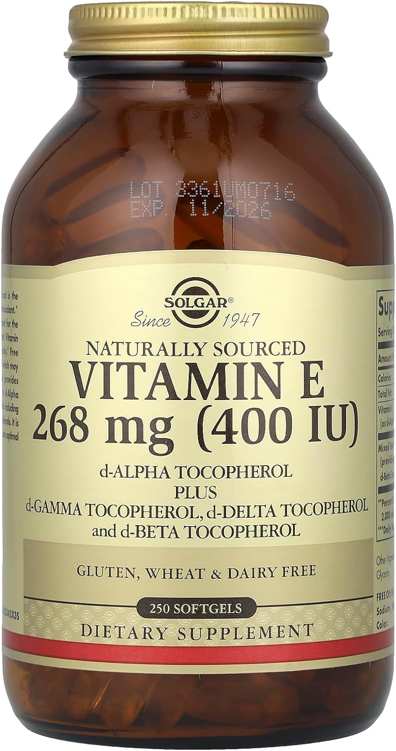 Solgar Vitamin E Softgels with Mixed Tocopherols, 268 mg (400 IU), 250 Count