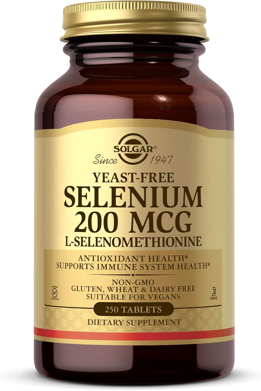 Solgar Yeast-Free Selenium 200 mcg Tablets - Antioxidant & Immune Support - Non-GMO, Vegan, Gluten-Free - 250 Servings