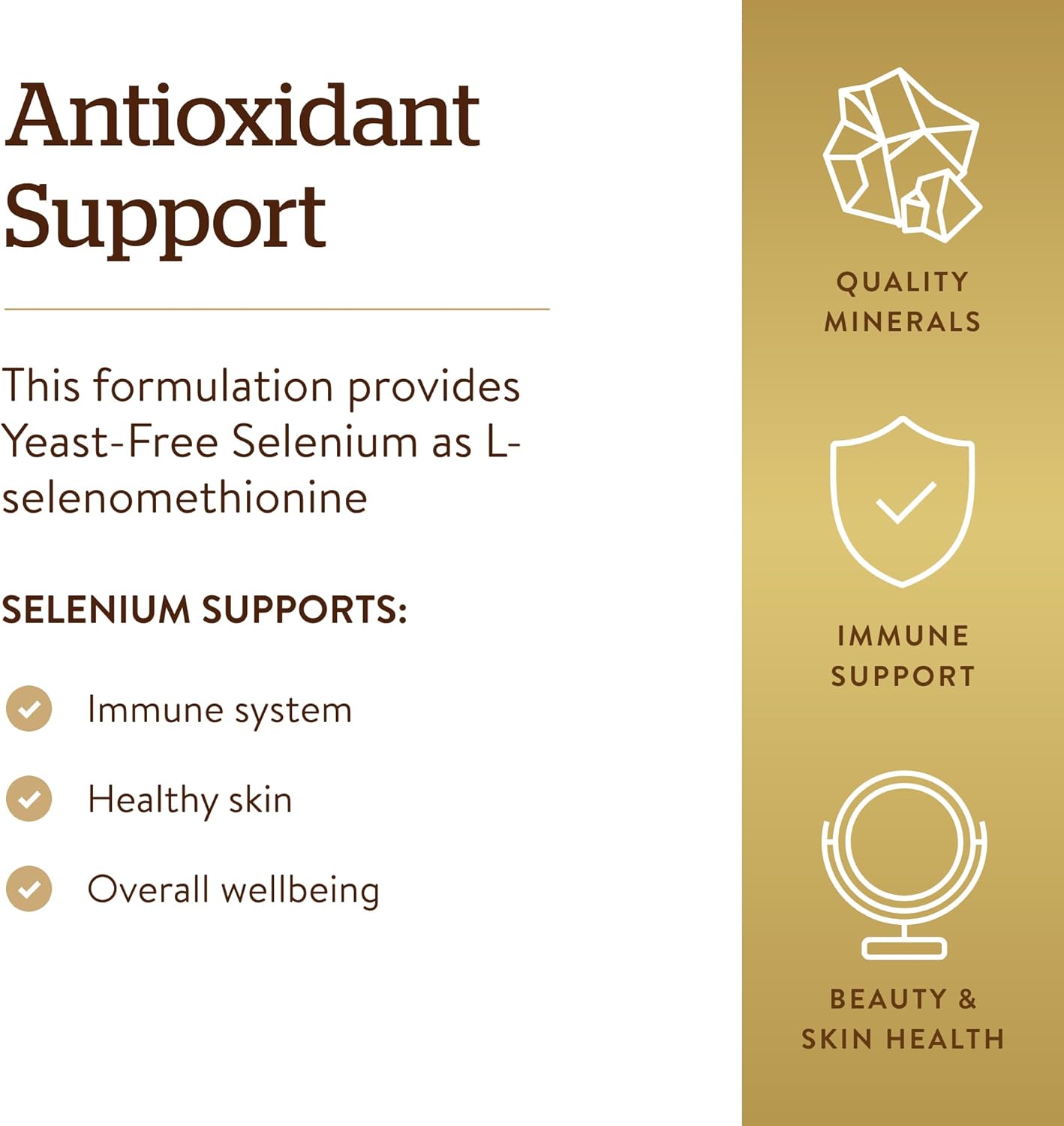 Solgar Yeast-Free Selenium 200 mcg Tablets - Antioxidant & Immune Support - Non-GMO, Vegan, Gluten-Free - 250 Servings