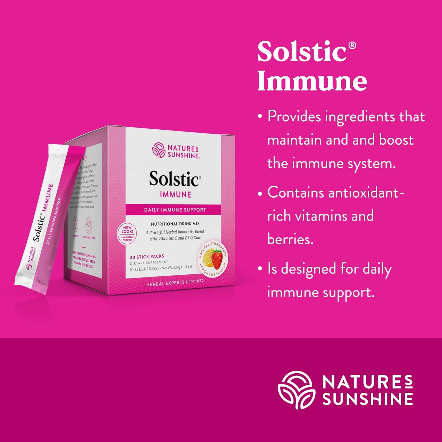 Solstic Immune by Nature's Sunshine - 30 Packs | Supports Immune Health with Antioxidant-Rich Vitamins and Berries