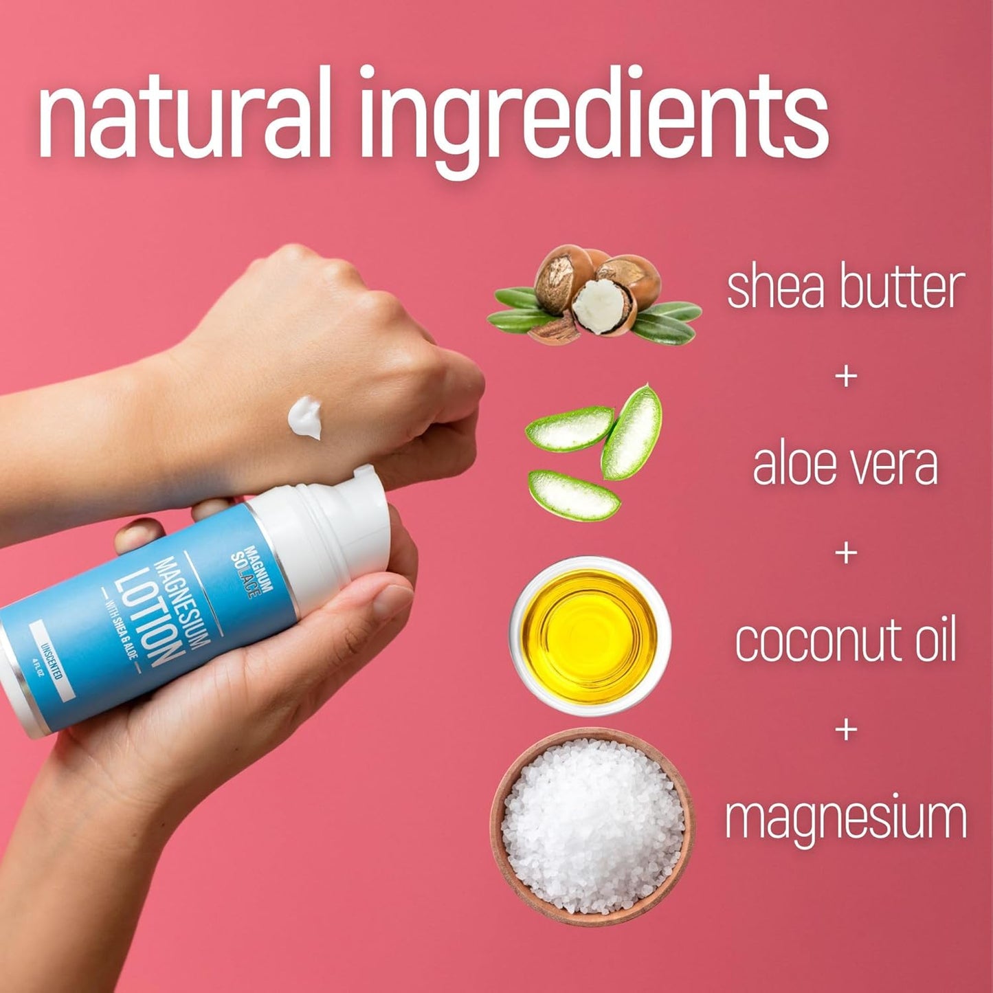 Soothing Magnum Solace Magnesium Lotion for Legs with Aloe & Shea - Effective Topical Magnesium Alternative