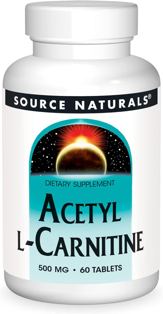 Source Naturals Acetyl L-Carnitine 500mg - 60 Tablets for Cognitive Support and Energy Boost