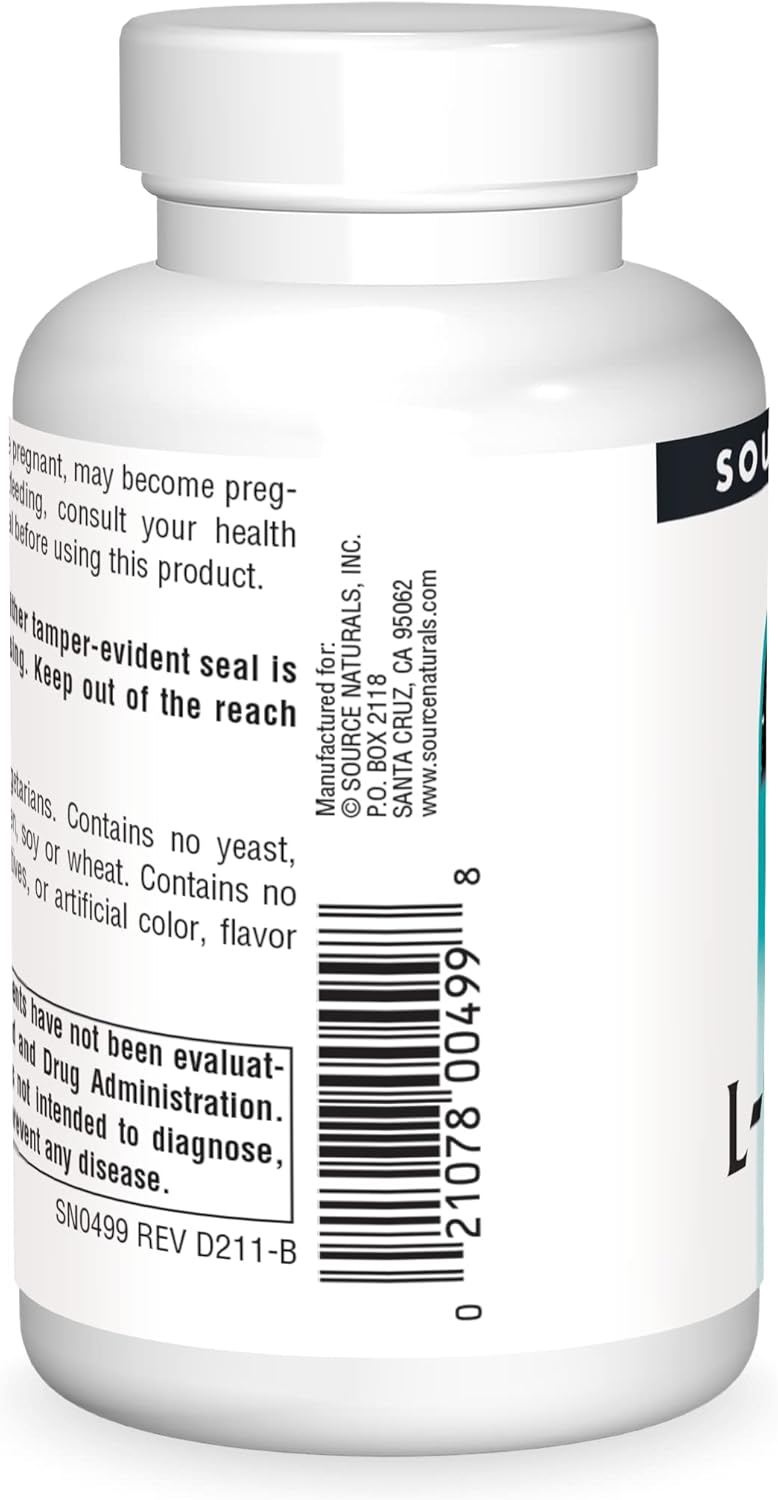 Source Naturals Acetyl L-Carnitine 500mg - 60 Tablets for Cognitive Support and Energy Boost