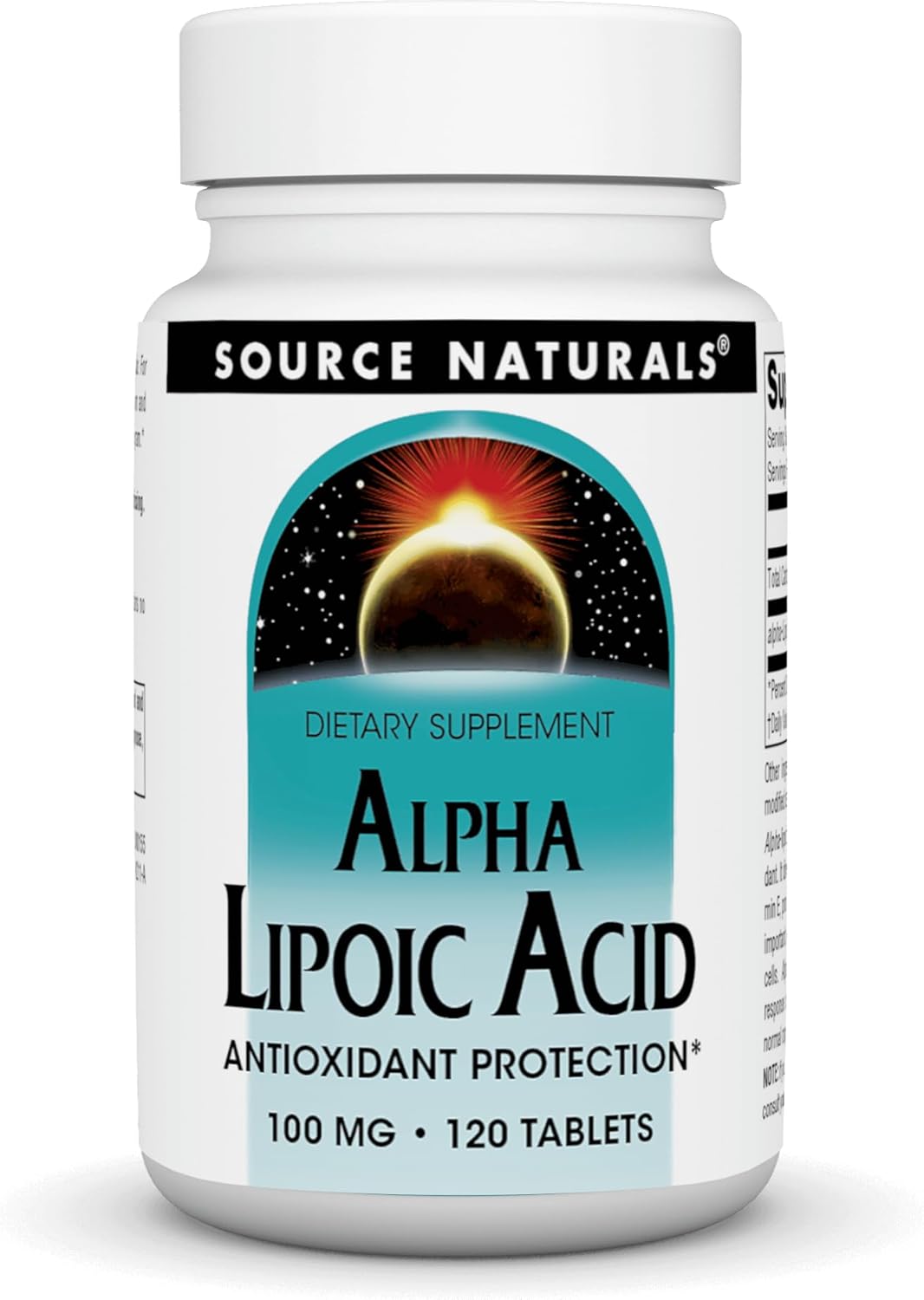 Source Naturals Alpha Lipoic Acid 100mg - 120 Tablets for Healthy Sugar Metabolism, Liver Function, Energy Generation