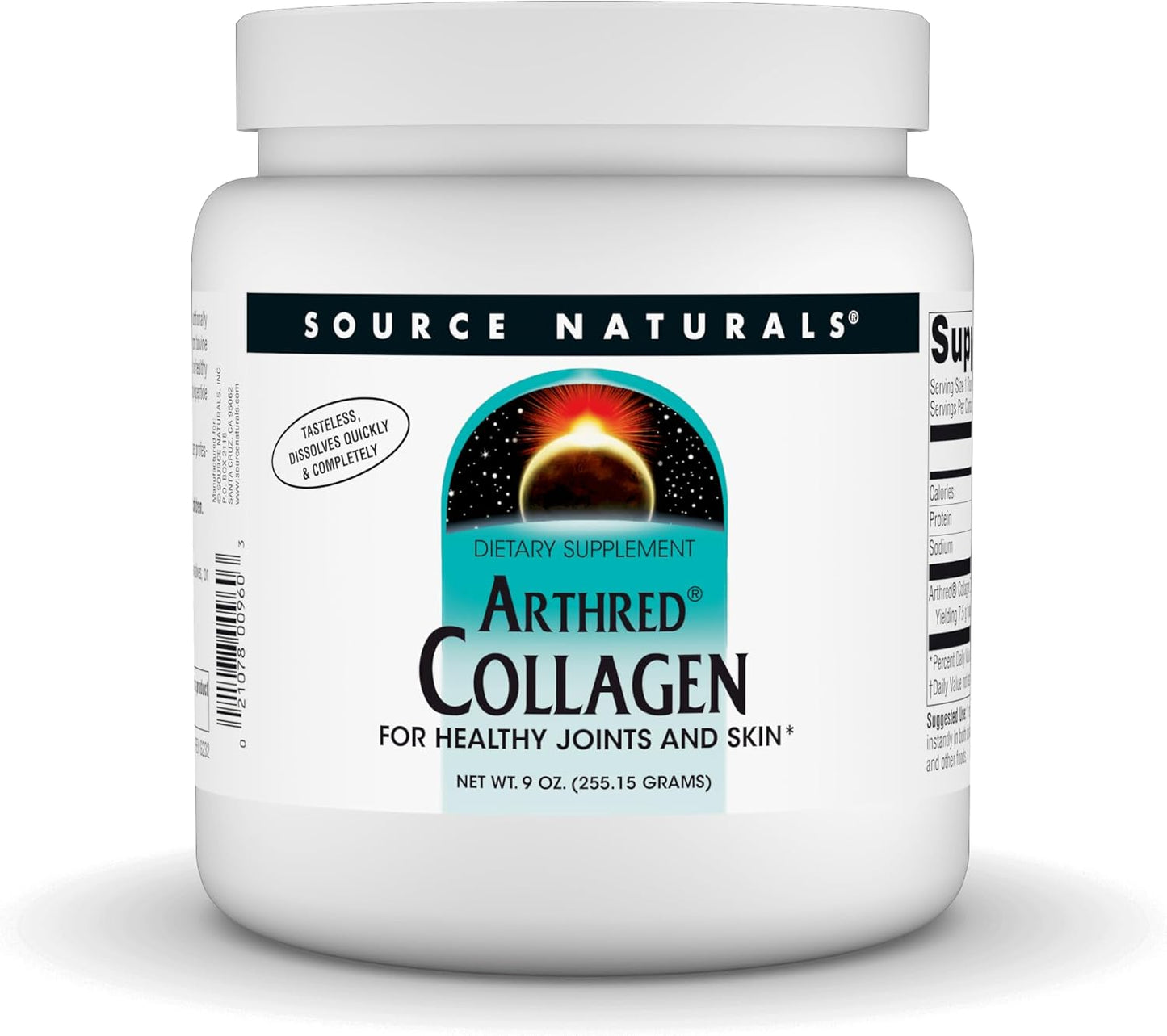 Source Naturals Arthred Collagen Protein Powder - Unflavored Hydrolyzed Peptides for Bone, Joint, and Skin Health - Anti Aging Support - 9 oz (30 Servings)