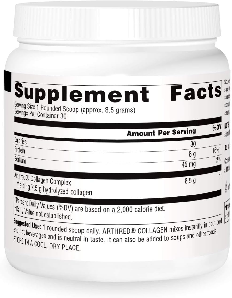 Source Naturals Arthred Collagen Protein Powder - Unflavored Hydrolyzed Peptides for Bone, Joint, and Skin Health - Anti Aging Support - 9 oz (30 Servings)