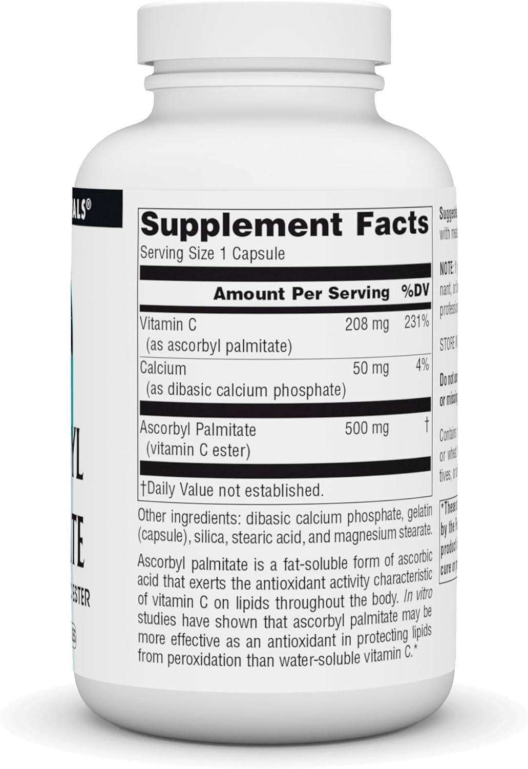 Source Naturals Ascorbyl Palmitate 500mg Vitamin C Ester Supplement - 180 Capsules, High Absorption Formula