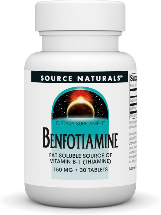 Source Naturals Benfotiamine 150mg - 30 Tablets, High Absorption Vitamin B-1 Supplement