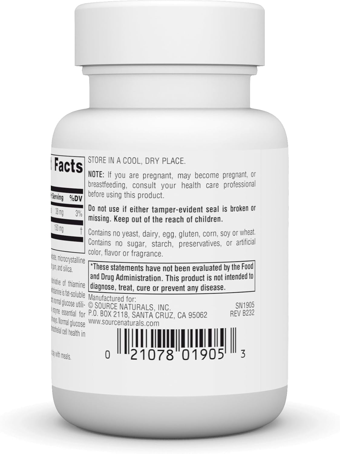 Source Naturals Benfotiamine 150mg - 30 Tablets, High Absorption Vitamin B-1 Supplement