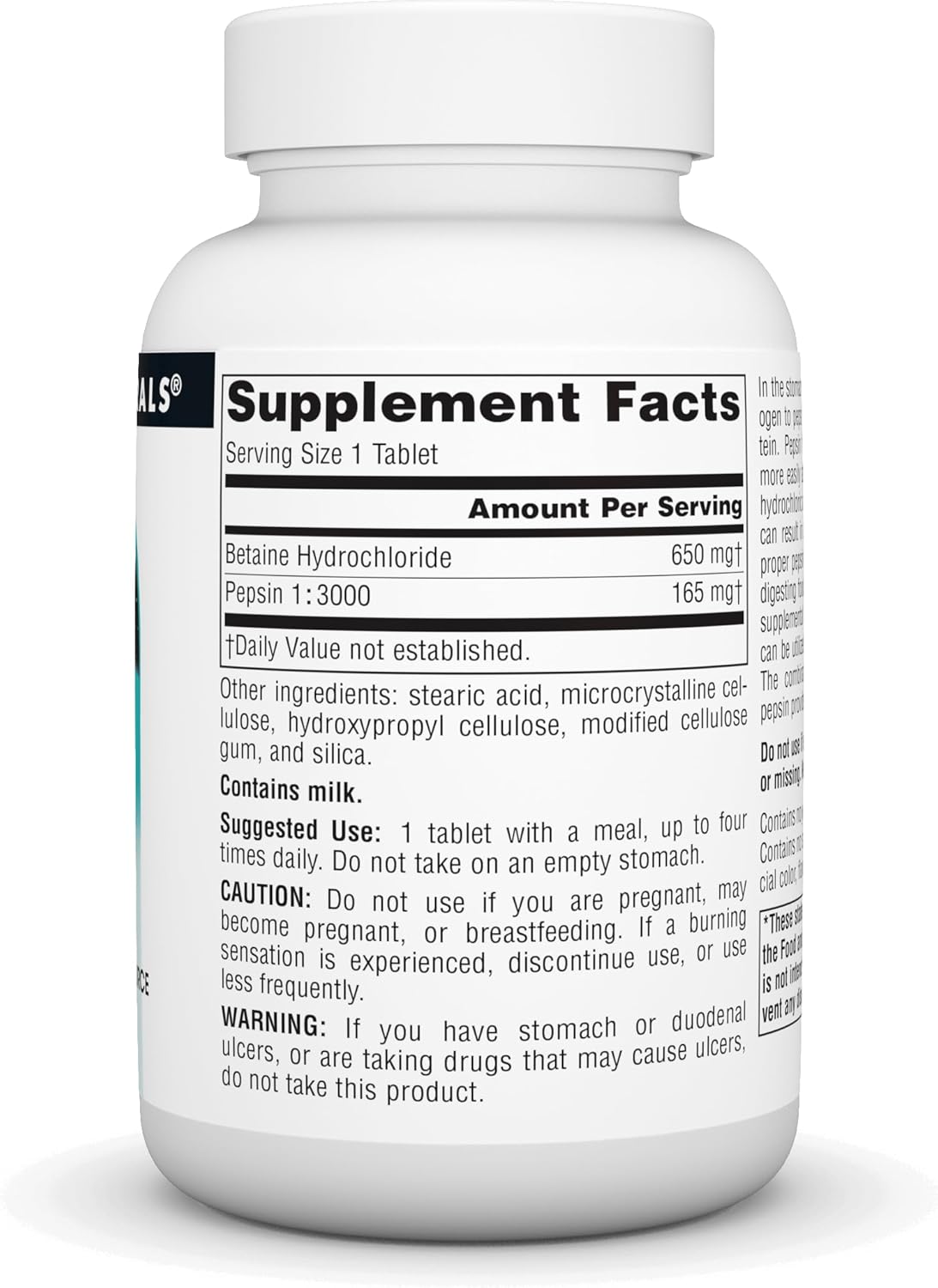Source Naturals Betaine HCL 650mg - 90 Tablets for Digestion Support