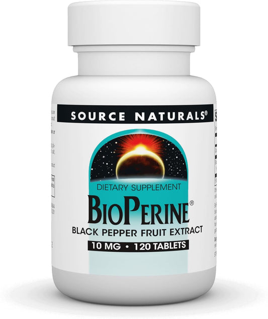 Source Naturals BioPerine 10 mg - 120 Tablets for Enhanced Nutrient Absorption and Bioavailability