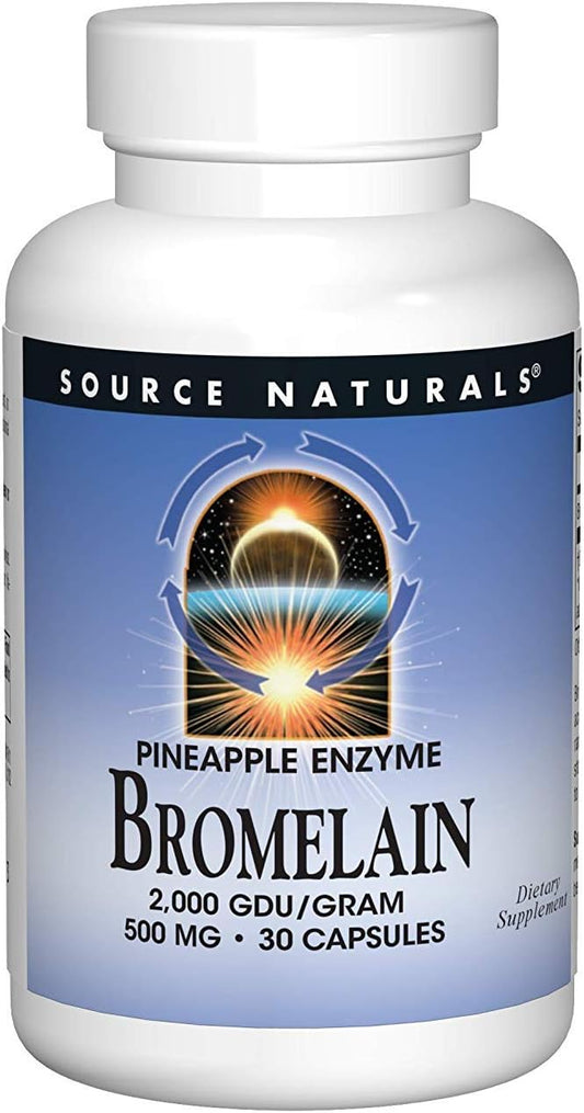 Source Naturals Bromelain 2000 GDU 500mg - 30 Capsules - Digestive Enzyme Supplement