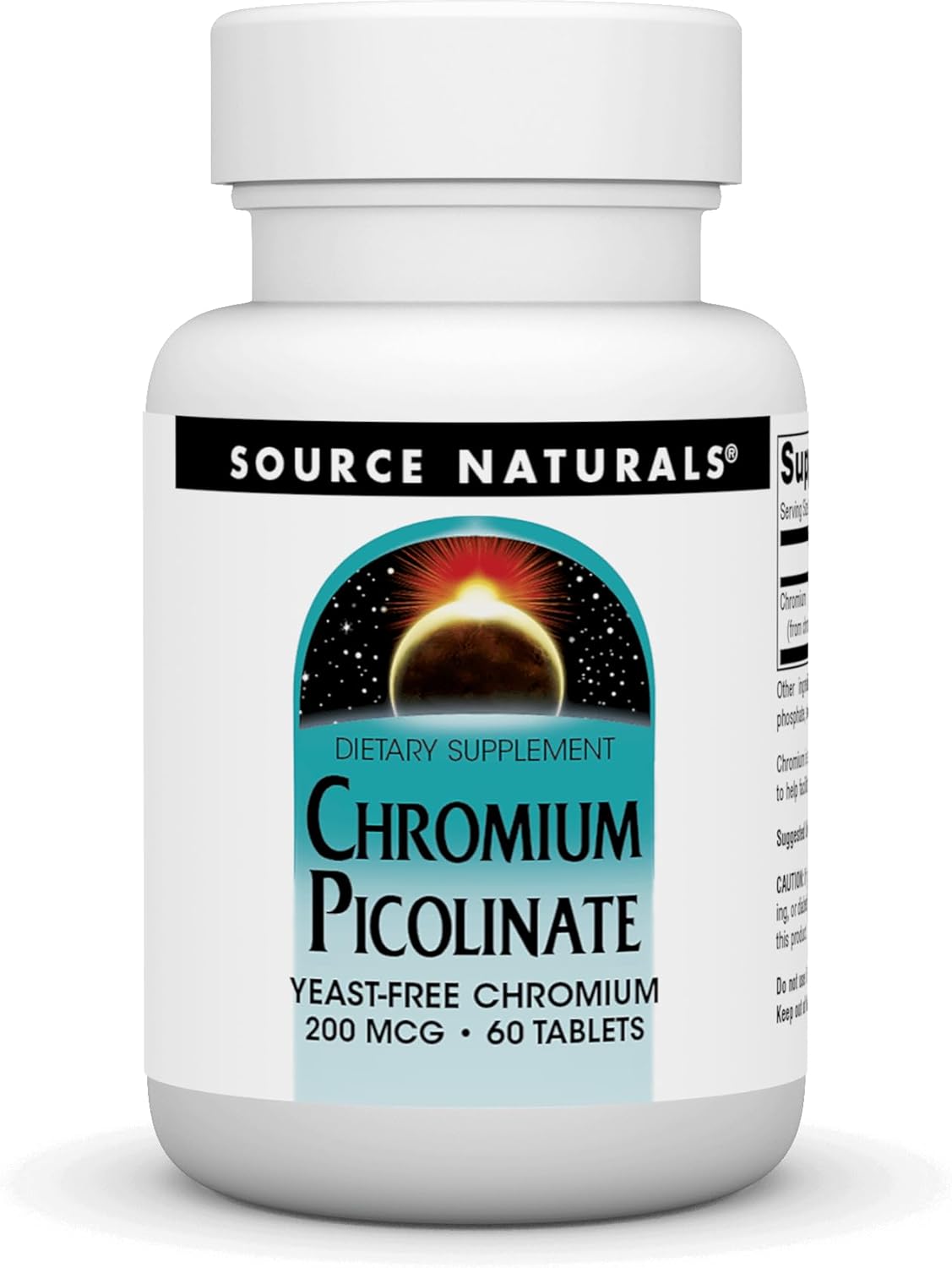 Source Naturals Chromium Picolinate 200 mcg - 60 Tablets | Yeast-Free Chromium Supplement