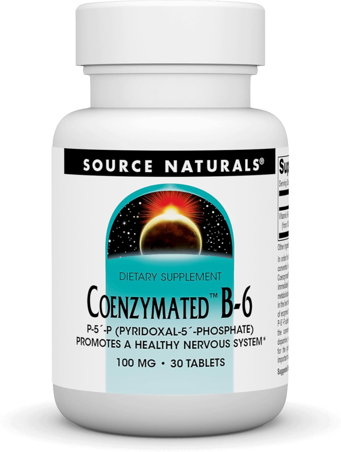 Source Naturals Coenzymated B-6 100 mg Tablets for Healthy Nervous System Support