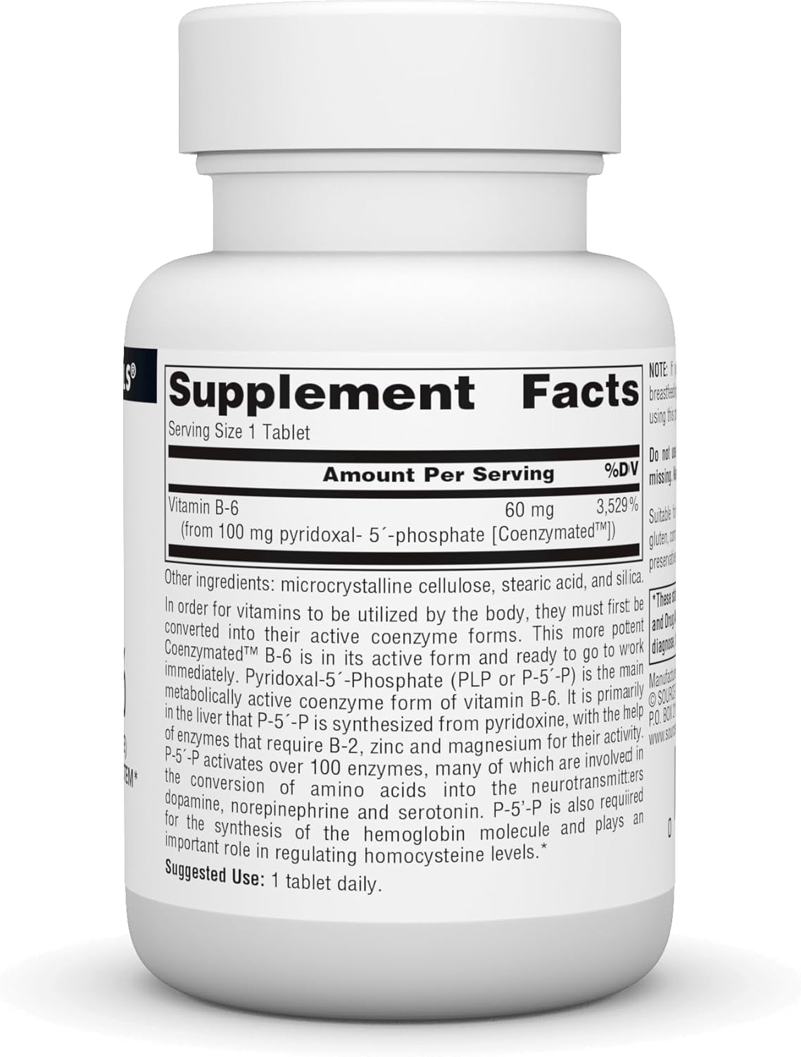 Source Naturals Coenzymated B-6 100mg Tablets for Healthy Nervous System Support