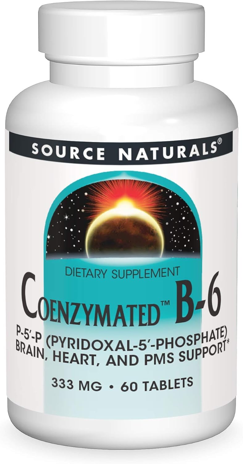 Source Naturals Coenzymated B-6 333mg Tablets for Healthy Nervous System Support - 60 Count
