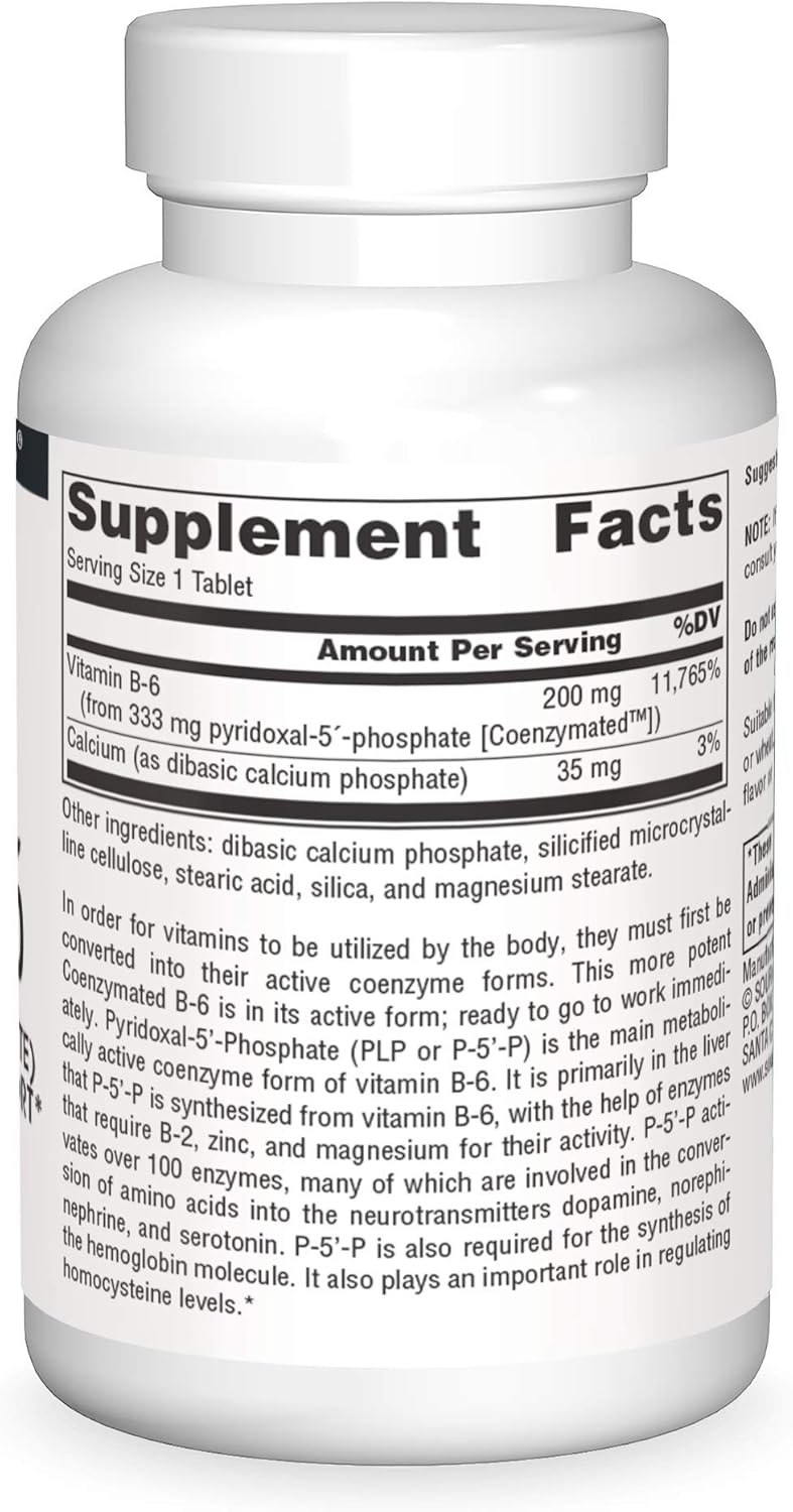 Source Naturals Coenzymated B-6 333mg Tablets for Healthy Nervous System Support - 60 Count