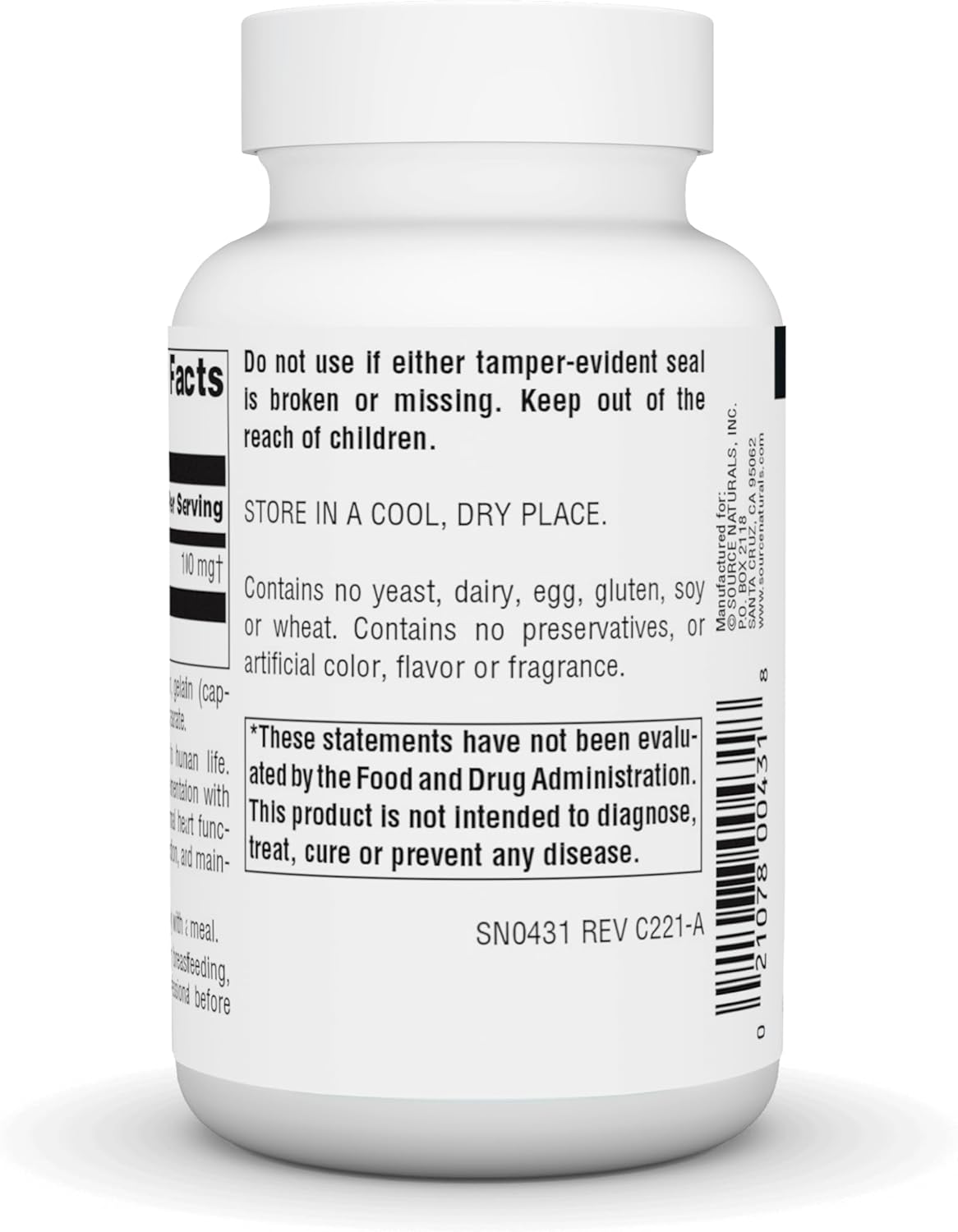 Source Naturals Coenzyme Q10 100mg Capsules - Antioxidant Support for Heart, Brain, Immunity, Liver - 90 Count