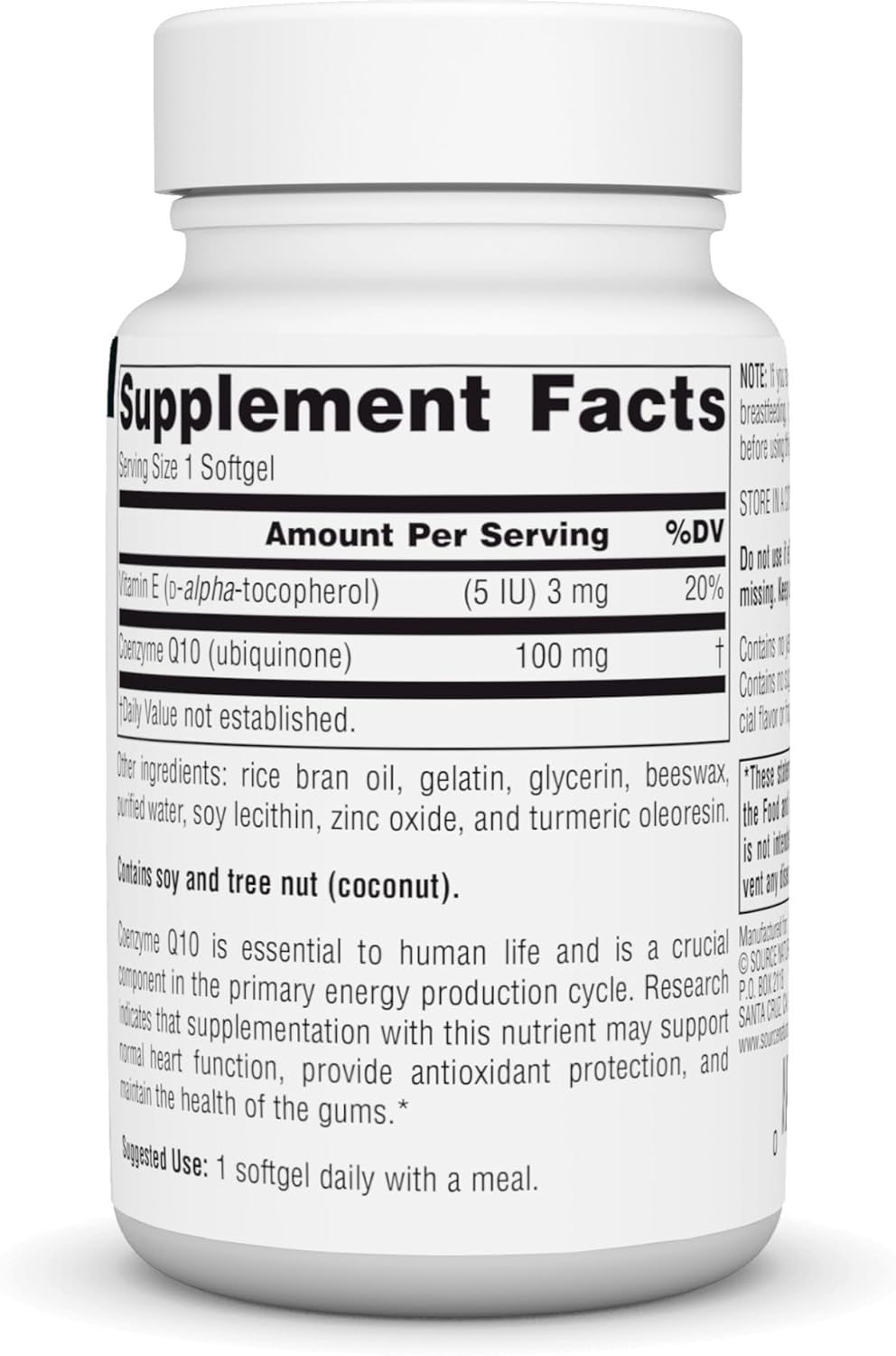 Source Naturals Coenzyme Q10 100mg Softgels for Heart, Brain, Immunity & Liver Support - Antioxidant Formula