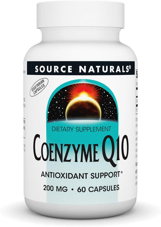 Source Naturals Coenzyme Q10 200mg Capsules - Antioxidant Support for Heart, Brain, Immunity, & Liver - 60 Vegetarian Capsules